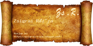 Zsigrai Róza névjegykártya